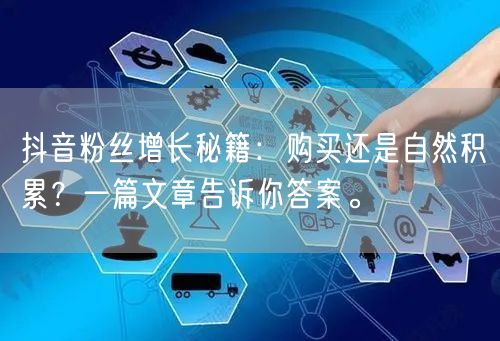 抖音粉丝增长秘籍：购买还是自然积累？一篇文章告诉你答案。