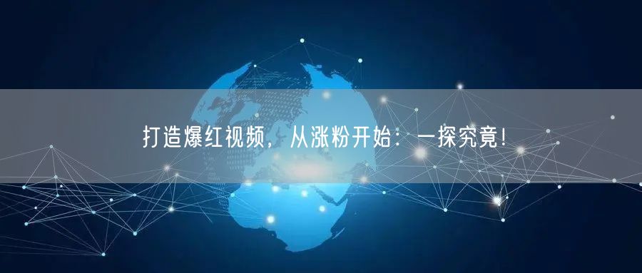 打造爆红视频，从涨粉开始：一探究竟！
