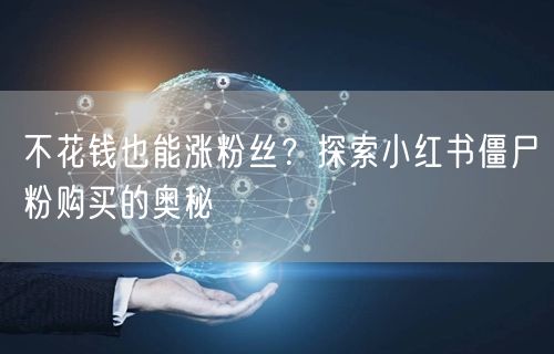 不花钱也能涨粉丝？探索小红书僵尸粉购买的奥秘