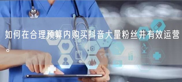 如何在合理预算内购买抖音大量粉丝并有效运营。