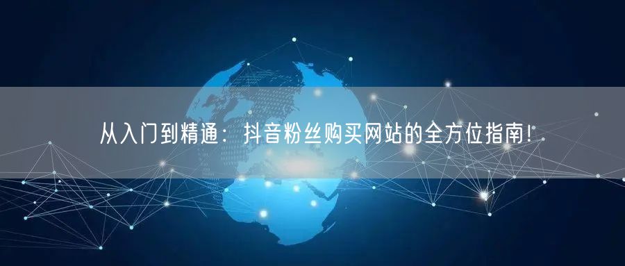 从入门到精通：抖音粉丝购买网站的全方位指南！