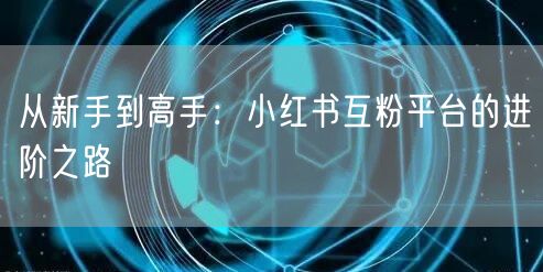 从新手到高手：小红书互粉平台的进阶之路