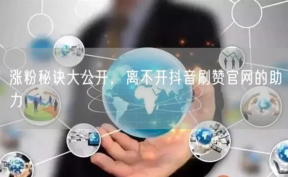 涨粉秘诀大公开，离不开抖音刷赞官网的助力